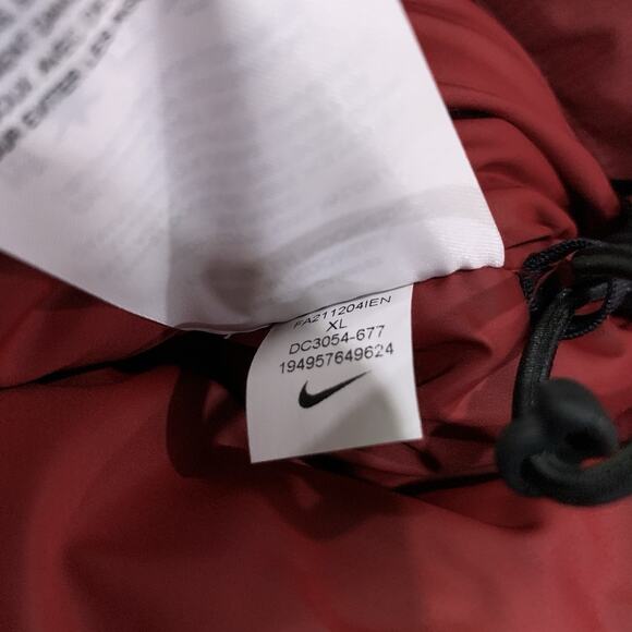NIKE MEN NFL TEAM ISSUE DOWN HOODED PARKA JACKET RED BURGUNDY DC3054-677 Sz XL - Picture 10 of 10